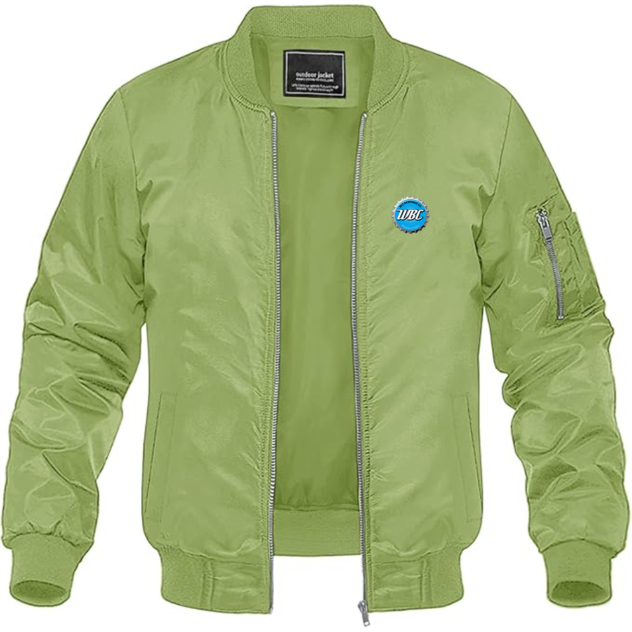 Men's Wit Beverage Company Logo Lightweight Bomber Jacket Windbreaker Softshell Varsity Jacket Coat