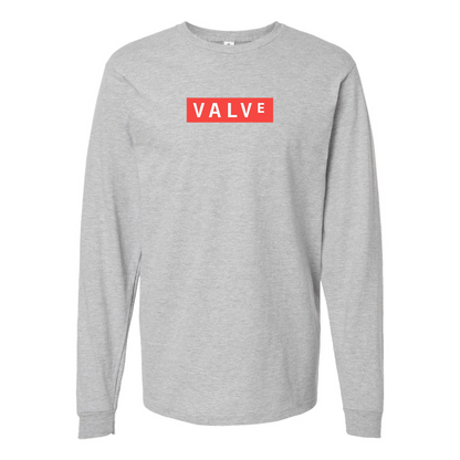 Men's Valve Banner Logo Cotton Long Sleeve T-Shirt