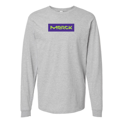 Men's Merck KGaA Logo Cotton Long Sleeve T-Shirt
