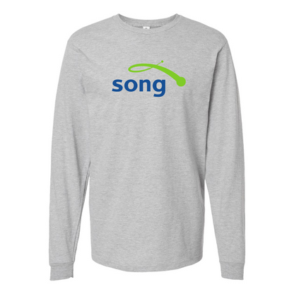Men's Song Logo Cotton Long Sleeve T-Shirt