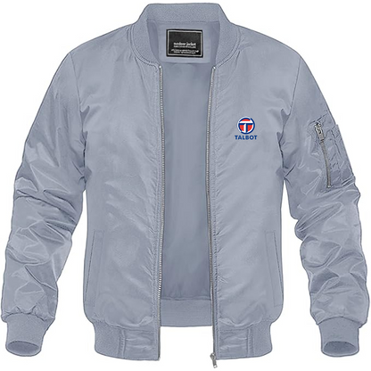 Men's Talbot Logo Lightweight Bomber Jacket Windbreaker Softshell Varsity Jacket Coat