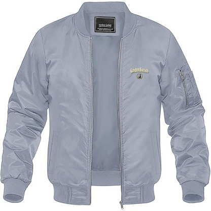Men's  Gordon Biersch Logo Lightweight Bomber Jacket Windbreaker Softshell Varsity Jacket Coat