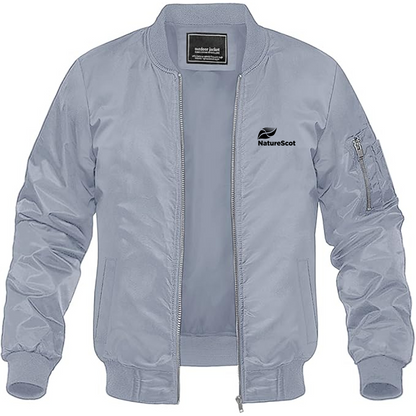 Men's Nature Scot  Logo Lightweight Bomber Jacket Windbreaker Softshell Varsity Jacket Coat