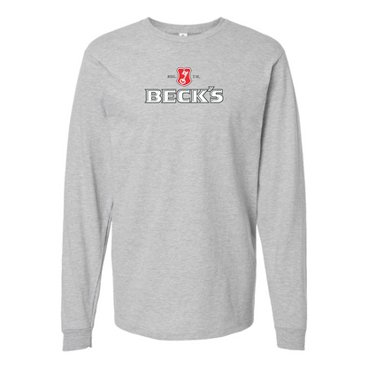 Men's Becks Logo Cotton Long Sleeve T-Shirt