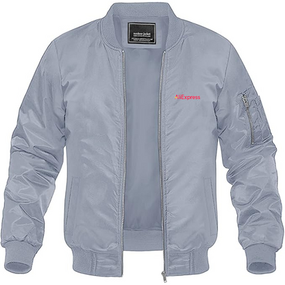 Men's AliExpress Logo Lightweight Bomber Jacket Windbreaker Softshell Varsity Jacket Coat