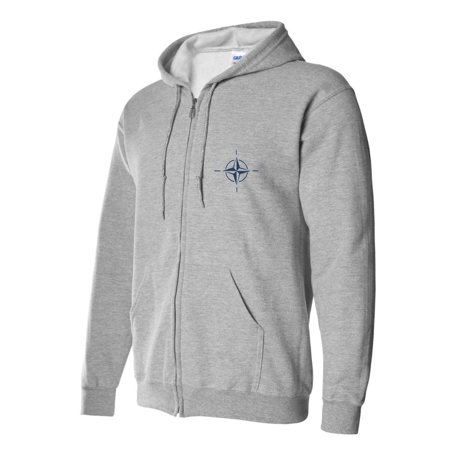 Men's Nato Emblem Logo Zipper Hoodie