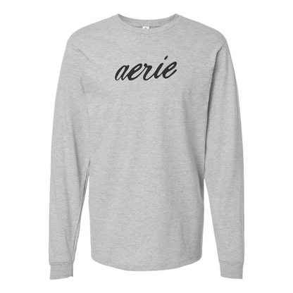Men's Aerie Logo Cotton Long Sleeve T-Shirt
