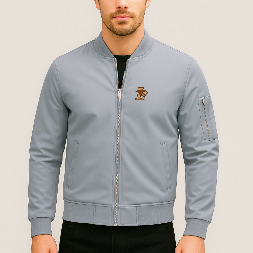 Men's Lehigh Mountain Hawks Logo Lightweight Bomber Jacket Windbreaker Softshell Varsity Jacket Coat