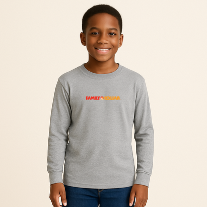 Youth Family Dollar Logo Cotton Long Sleeve T-Shirt