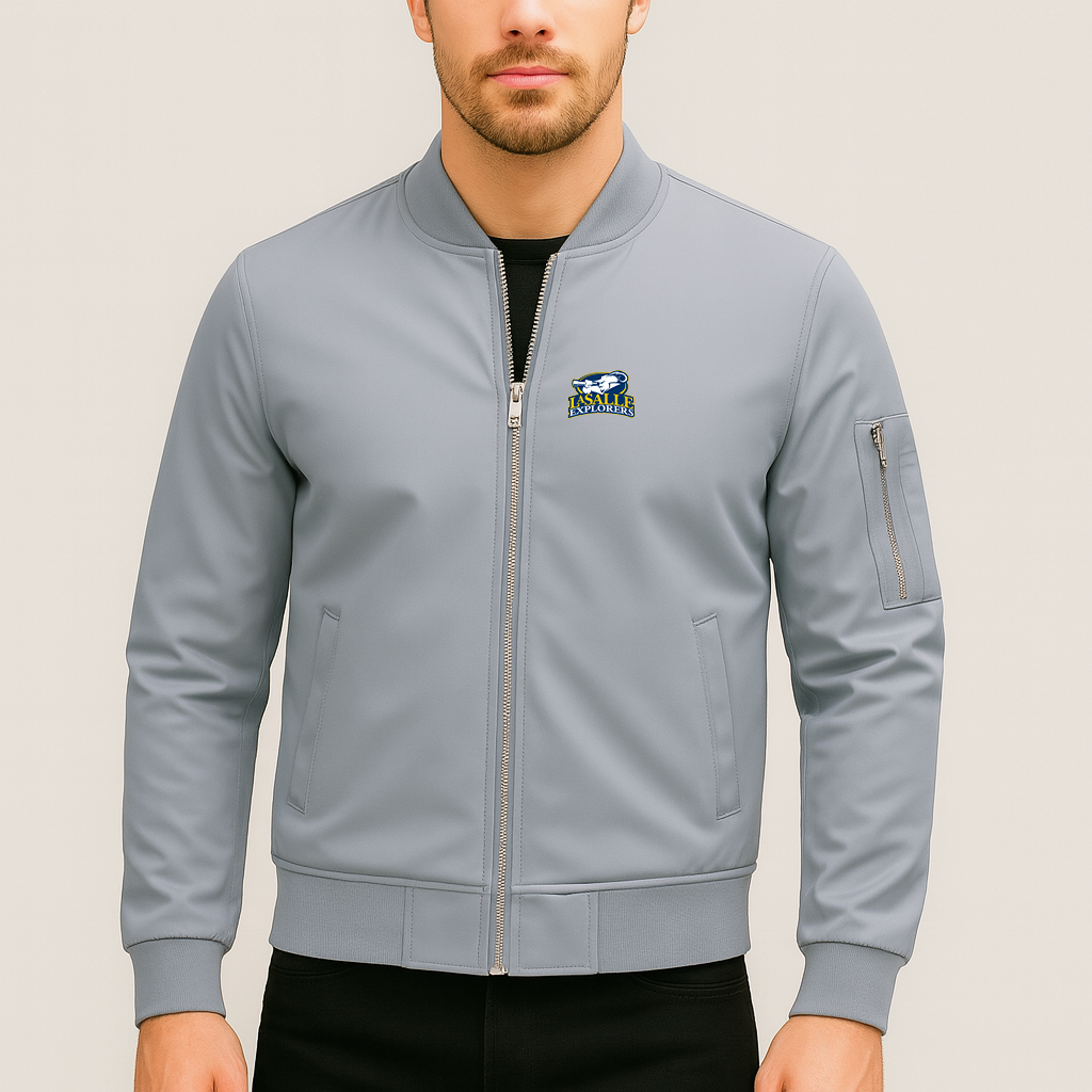 Men's La Salle Explorers Logo Lightweight Bomber Jacket Windbreaker Softshell Varsity Jacket Coat