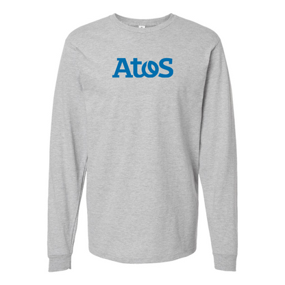 Men's Atos Logo Cotton Long Sleeve T-Shirt