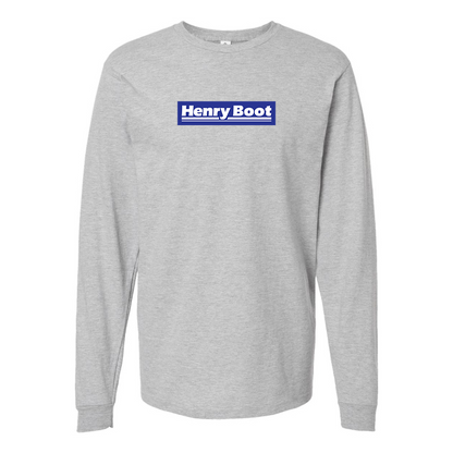 Men's Henry Boot Logo Cotton Long Sleeve T-Shirt