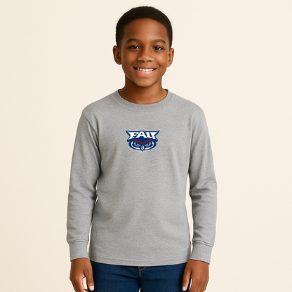 Youth Florida Atlantic Owls Logo Cotton Long Sleeve T-Shirt