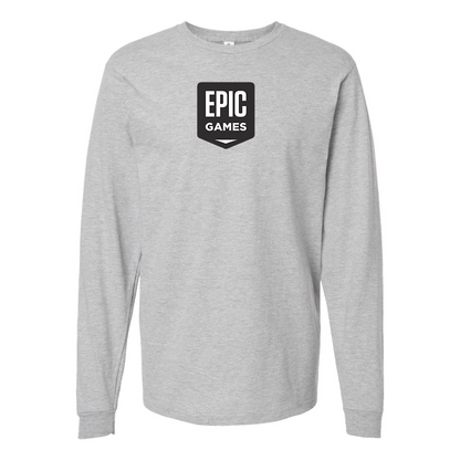Men's Epic Games Logo Cotton Long Sleeve T-Shirt