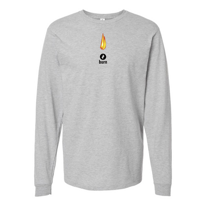 Men's Burn Logo Cotton Long Sleeve T-Shirt