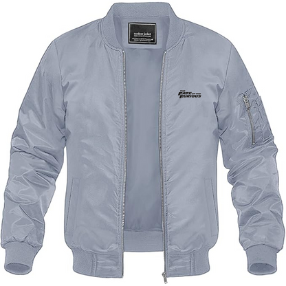 Men's The Fate Of the Furious Logo Lightweight Bomber Jacket Windbreaker Softshell Varsity Jacket Coat