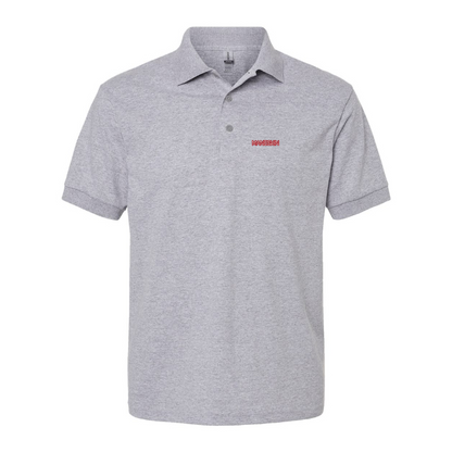 Men's Maneskin Red Neon Letter Logo Dry Blend Polo