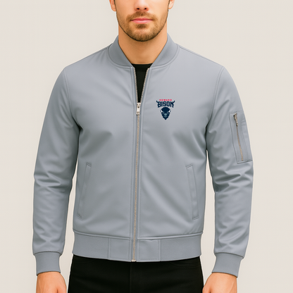 Men's Howard Bison Logo Lightweight Bomber Jacket Windbreaker Softshell Varsity Jacket Coat