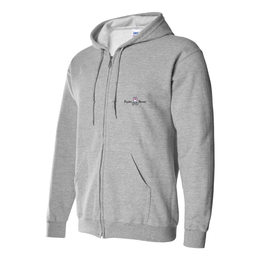 Men's Psycho Bunny Logo Zipper Hoodie