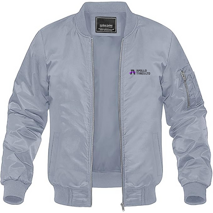 Men's Apollo Tyres Logo Lightweight Bomber Jacket Windbreaker Softshell Varsity Jacket Coat