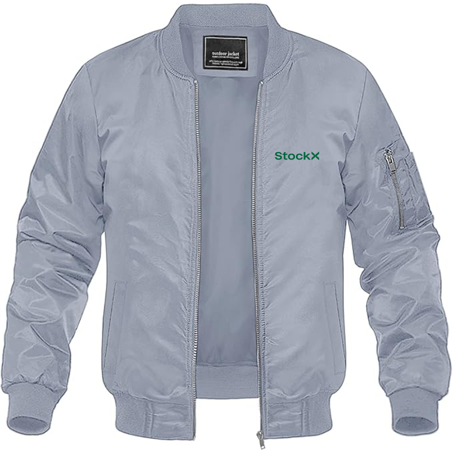 Men's StockX Logo Lightweight Bomber Jacket Windbreaker Softshell Varsity Jacket Coat