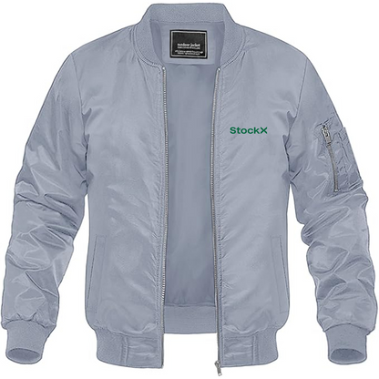 Men's StockX Logo Lightweight Bomber Jacket Windbreaker Softshell Varsity Jacket Coat