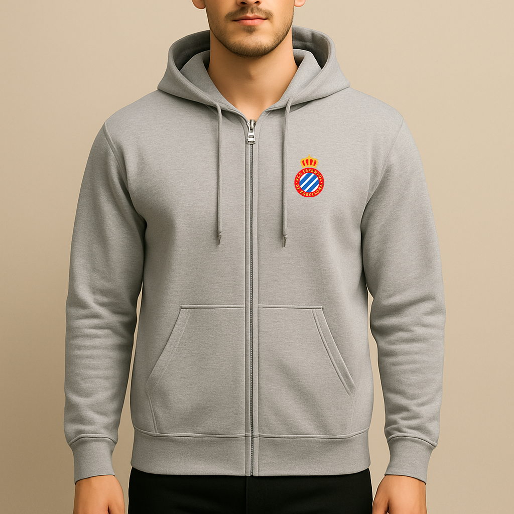 Men's Espanyol Soccer Logo Zipper Hoodie