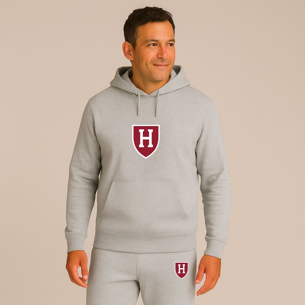 Men's Harvard Crimson Logo Hoodie Joggers Set
