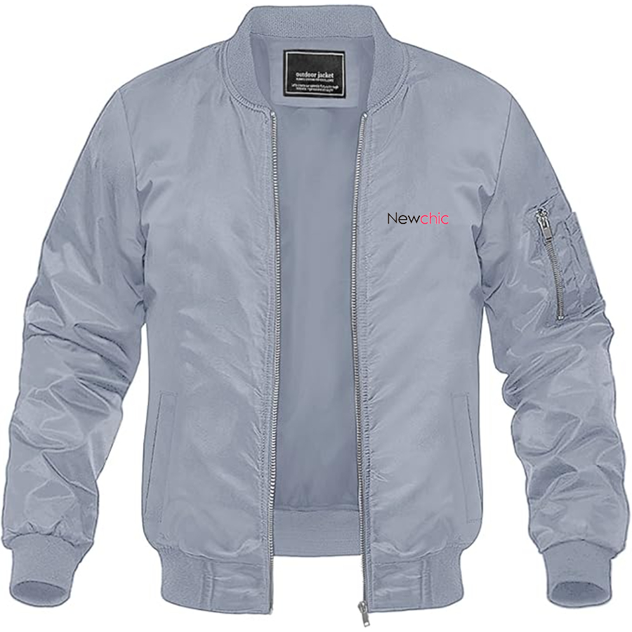 Men's Newchic  Logo Lightweight Bomber Jacket Windbreaker Softshell Varsity Jacket Coat