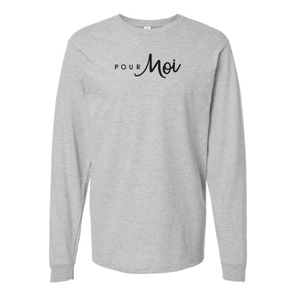 Men's  Pour Moi Logo  Cotton Long Sleeve T-Shirt