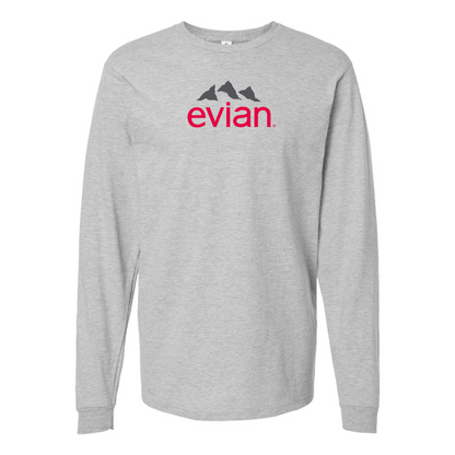 Men's Evian Logo Cotton Long Sleeve T-Shirt