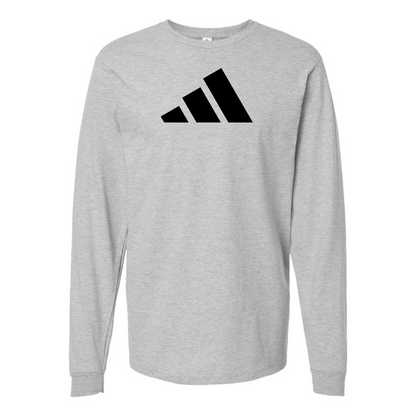 Men's Adidas Logo Cotton Long Sleeve T-Shirt