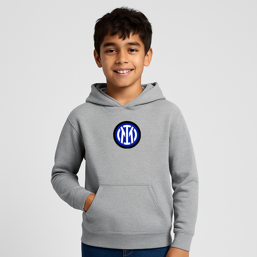 Youth Inter Milan 2025 Soccer Logo Pullover Hoodie