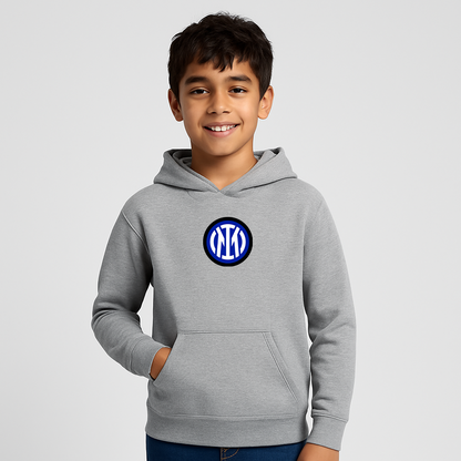 Youth Inter Milan 2025 Soccer Logo Pullover Hoodie