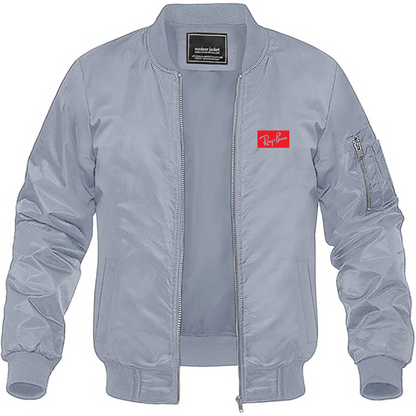 Men's Ray Ban Logo Lightweight Bomber Jacket Windbreaker Softshell Varsity Jacket Coat