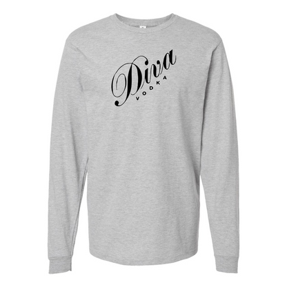 Men's Diva Logo Cotton Long Sleeve T-Shirt