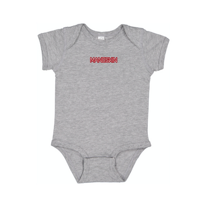 Maneskin Red Neon Letter Logo Baby Onesie Romper