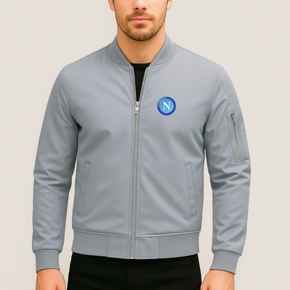 Men's Napoli FC Lightweight Bomber Jacket - Grey