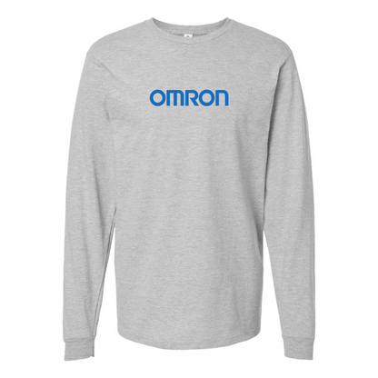Men's Omron Logo Cotton Long Sleeve T-Shirt