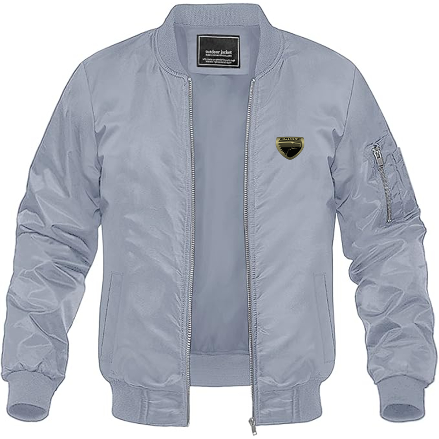 Men's Eagle Logo Lightweight Bomber Jacket Windbreaker Softshell Varsity Jacket Coat