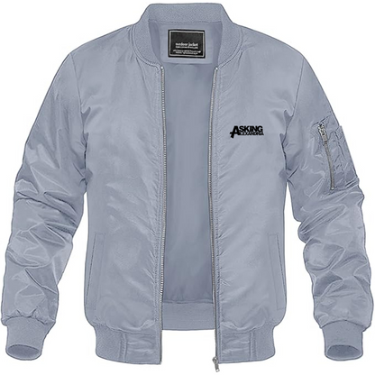 Men's Asking Alexandria  Logo Lightweight Bomber Jacket Windbreaker Softshell Varsity Jacket Coat
