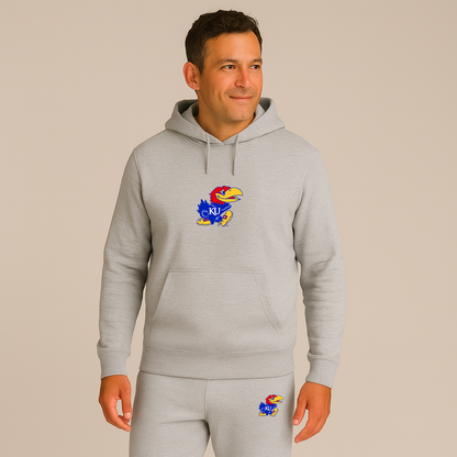 Men's Kansas Jayhawks Logo Hoodie Joggers Set