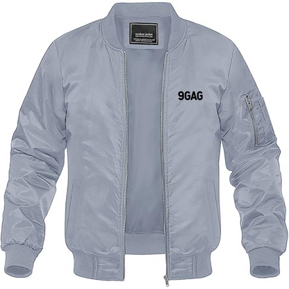 Men's 9gag Logo Lightweight Bomber Jacket Windbreaker Softshell Varsity Jacket Coat