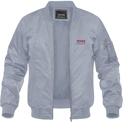 Men's Tofas Logo Lightweight Bomber Jacket Windbreaker Softshell Varsity Jacket Coat