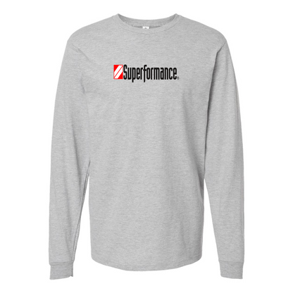 Men's Superformance Logo Cotton Long Sleeve T-Shirt