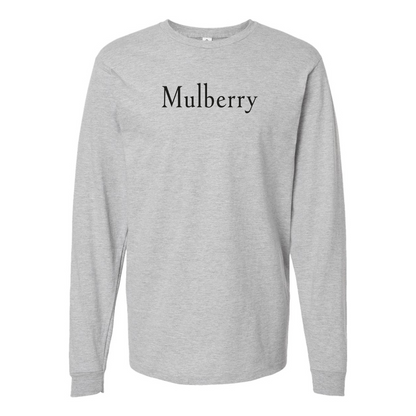 Men's Mulberry  Logo Cotton Long Sleeve T-Shirt
