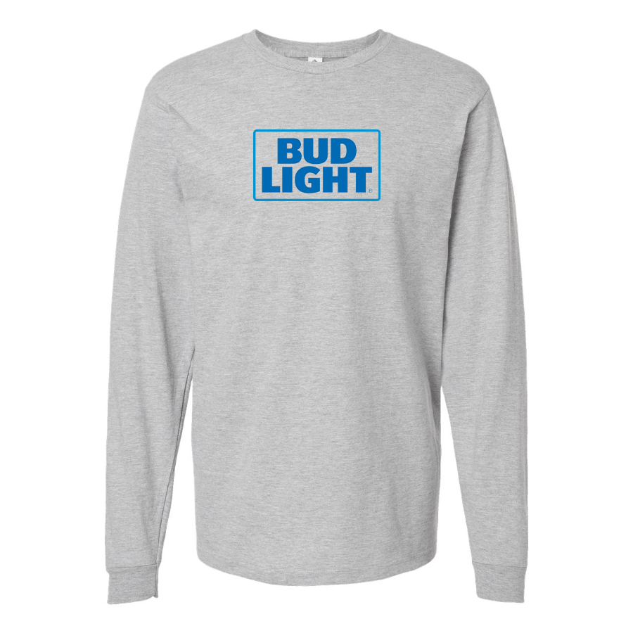 Men's Bud Light Logo Cotton Long Sleeve T-Shirt
