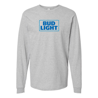 Men's Bud Light Logo Cotton Long Sleeve T-Shirt