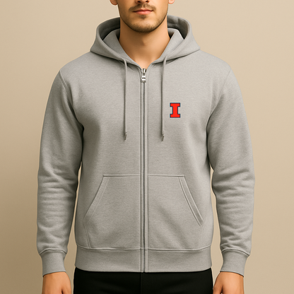 Men's Illinois Fighting Illini Logo Zipper Hoodie