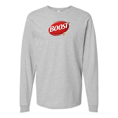 Men's Boost Logo Cotton Long Sleeve T-Shirt